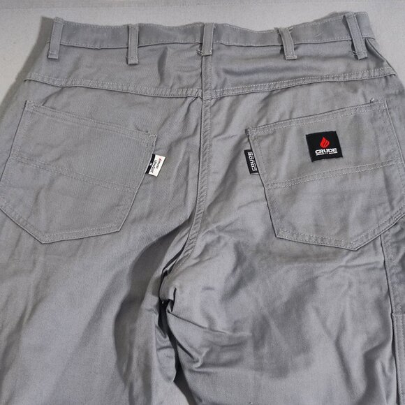Crude Workwear Pants men's sz W34/L38 grey extra long flame resistant NWT - Picture 4 of 16